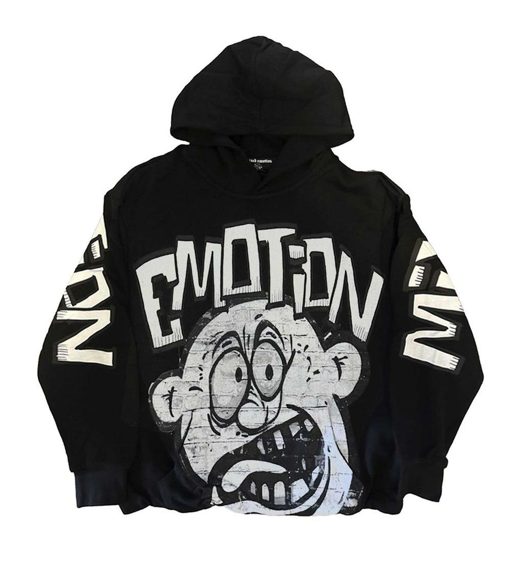 Mixed Emotions Monster Cropped Hoodie Black