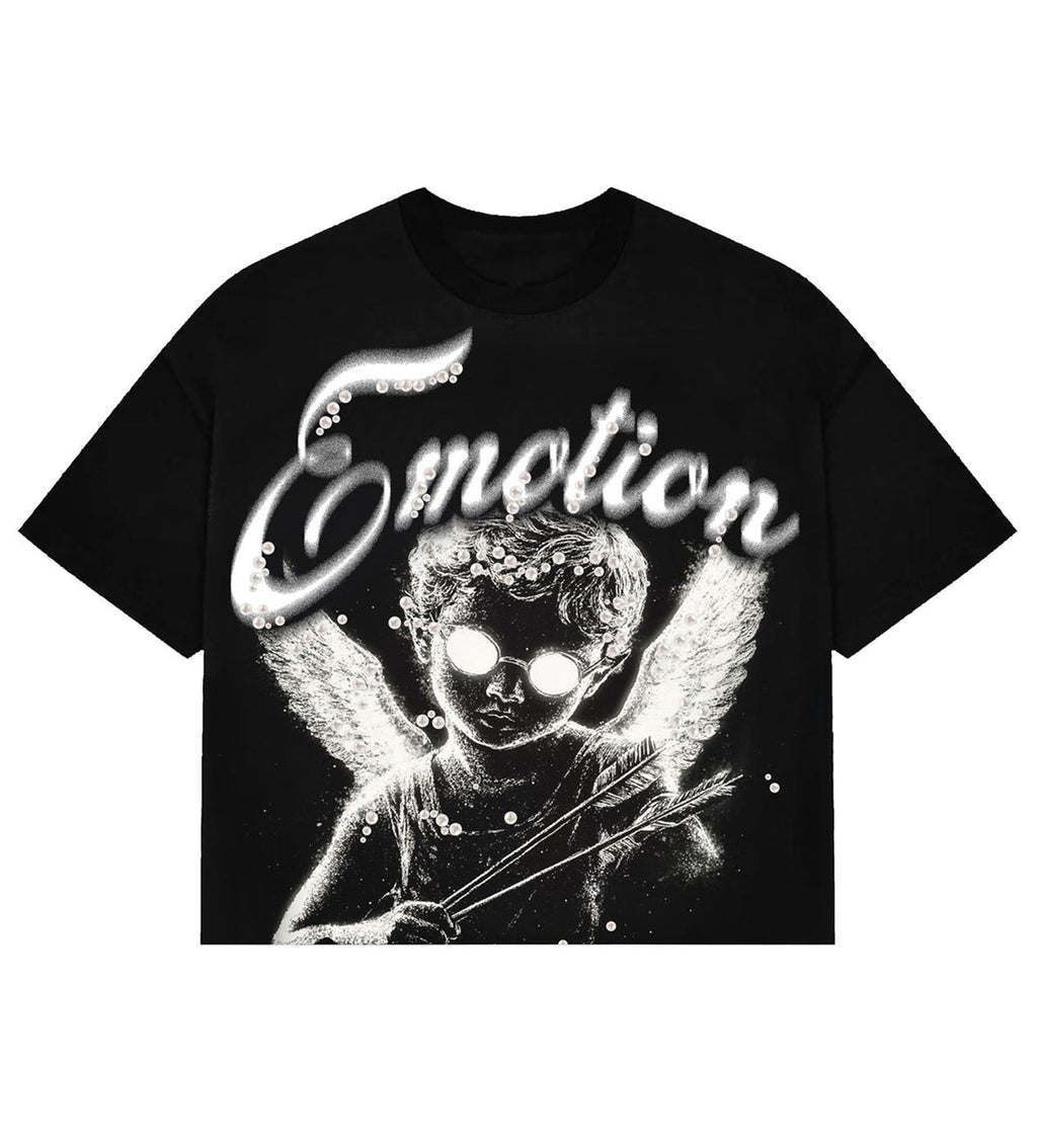 Mixed Emotions Pearl Cropped Tee Black